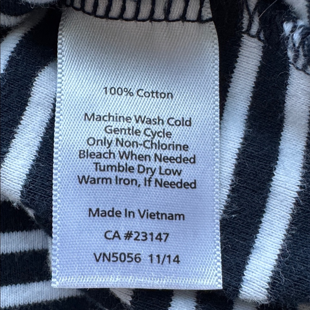 Talbots | 100% Cotton Mid Weight Striped Short Sleeve Tee Shirt | Size M - Picture 4 of 4